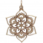 Bronze Openwork Lotus Mandala Pendant 31x22mm