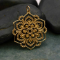 Bronze Openwork Lotus Mandala Pendant 37x30mm