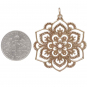 Bronze Openwork Lotus Mandala Pendant 37x30mm