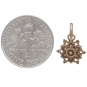 Bronze Lotus Mandala Charm with Granulation 15x10mm