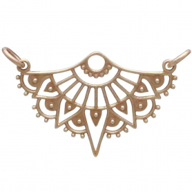 Bronze Half Mandala Festoon Pendant 23x30mm