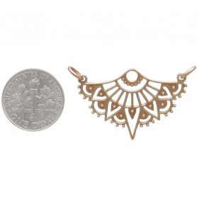 Bronze Half Mandala Festoon Pendant 23x30mm