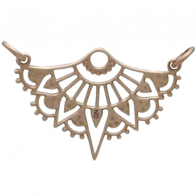 Bronze Half Mandala Festoon Pendant 23x30mm
