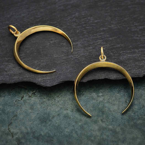 Bronze Medium Inverted Crescent Moon Charm 28x24mm