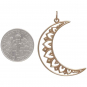 Bronze Mandala Moon Pendant 36x22mm