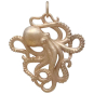 Bronze Detailed Octopus Charm Front View