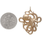 Bronze Detailed Octopus Charm with Dime