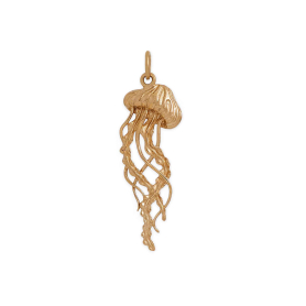 Bronze Detailed Jellyfish Pendant 35x11mm