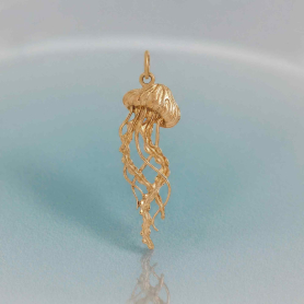 Bronze Detailed Jellyfish Pendant 35x11mm