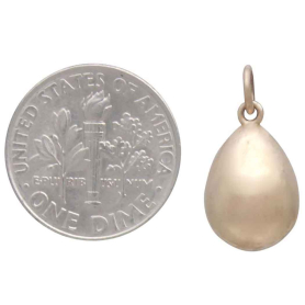 Bronze Golden Egg Charm with Dime