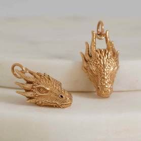 Bronze Dragon Head Charm 25x12mm