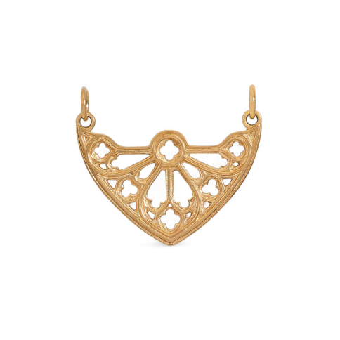 Nina Designs Bronze Cathedral Rose Window Pendant Festoon 23x28mm