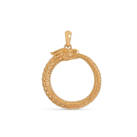 Bronze Dragon Ouroboros Pendant 31x24mm