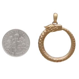 Bronze Dragon Ouroboros Pendant with Dime