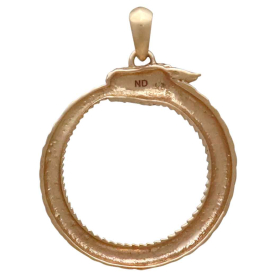 Bronze Dragon Ouroboros Pendant Back View