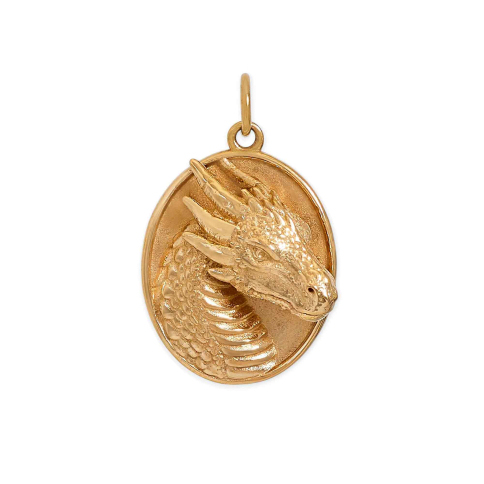 Nina Designs Bronze Oval Dragon Pendant 25x16mm