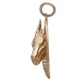 Bronze Oval Dragon Pendant Side View