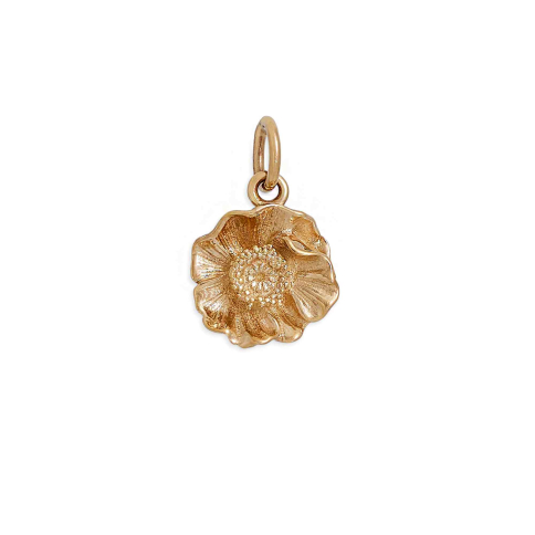 Bronze Detailed Poppy Charm 16x10mm