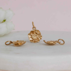 Bronze Detailed Poppy Charm