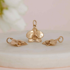 Bronze Small Dimensional Orchid Charm
