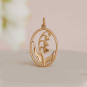 Bronze Dimensional Lily of the Valley Charm in Frame