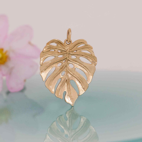 Bronze Dimensional Monstera Leaf Charm