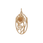Bronze California Poppy Charm 31x15mm