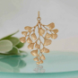 Bronze Maidenhair Fern Charm on blue background