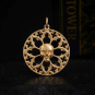 Bronze Gothic Window Charm with Skull on dark background 