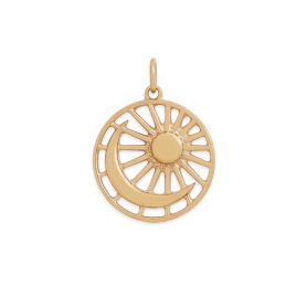 Bronze Moon and Sun Pendant 23x18mm