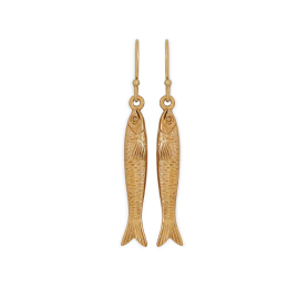 Bronze Sardine Dangle Earrings 48x6mm