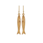 Bronze Sardine Earrings on Gold Fill Ear Wires 48x6mm