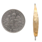 Bronze Long Hammered Marquis Hook Earrings with Dime