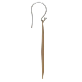 Bronze Long Pod Dangle Earrings Side View