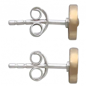 Bronze Raised Sun and Moon Post Earrings 6x6mm