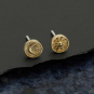 Bronze Raised Sun and Moon Post Earrings 6x6mm