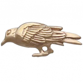 Bronze Raven Post Earrings 7x15mm