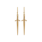 Bronze Sword Earrings on Gold Fill Ear Wires 50x10mm