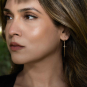 Bronze Sword Earrings on woman