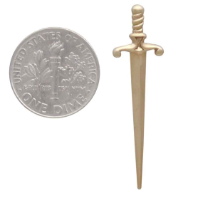 Bronze Large Sword Post Earrings with Dime