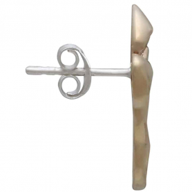 Bronze Three Mushroom Post Earrings Side View