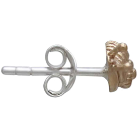 Bronze Tiny Snail Post Earrings Side View