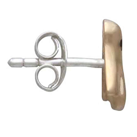 Bronze 3D Ghost Post Earrings Side View