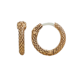 Bronze Ouroboros Huggie Hoop Earrings 16mm