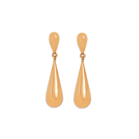 Bronze Mirror Teardrop Post Earrings 31x7mm
