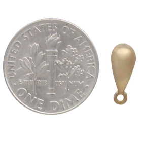 Bronze Small Teardrop Post Earrings with Loop with Dime