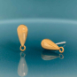 Bronze Small Teardrop Post Earrings with Loop 11x5mm 
