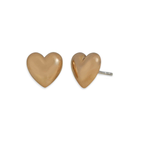 Bronze Puffy Heart Post Earrings 11x11mm