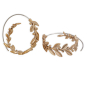 Bronze Laurel Wreath Hoop Earrings 30x14mm