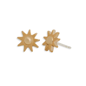 Bronze Sun Stud Earrings 10x10mm